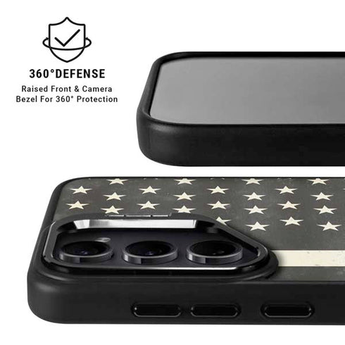 Black & White USA Flag Galaxy S24 Plus Kickstand Case